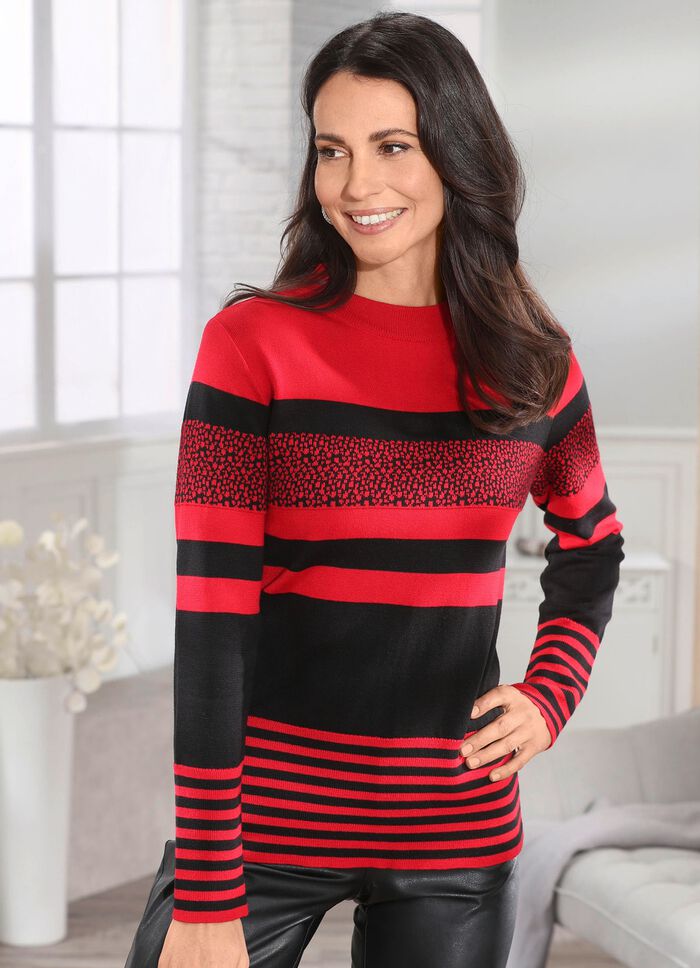 Trui in een strepenpatroonmix 