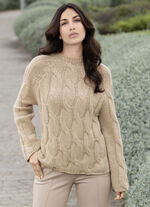 Grof gebreide trui BEIGE