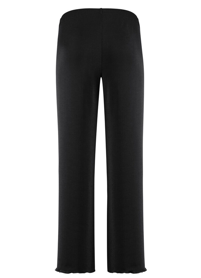 Zacht vloeiende, 7/8 lange broek ZWART