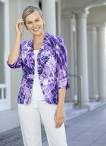 Blouseblazer met modieuze reverskraag AUBERGINE-LILA-ECRU-BUNT