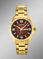 Para-quartz herenhorloge met stalen bandkast 