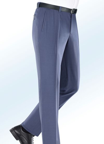 'Klaus Modelle'-broek met lage taille in 4 kleuren ROOKBLAUW GEMÊLEERD