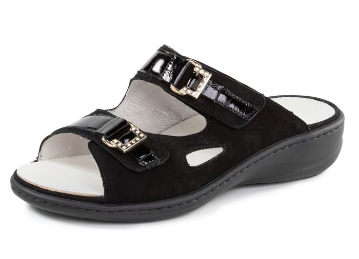 Ranger-muilezel met metalen sieraden met strass-steentjes 