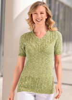 Trui van gem&ecirc;leerd garen 