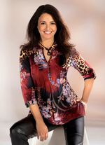 Shirttuniek met felgekleurde print 