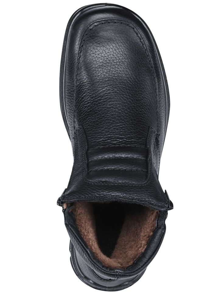 GINO GALANTE, gevoerde herenlaarzen, winterschoenen, met lamsvacht ZWART