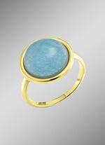 Elegante damesring met echte blauwe chalcedoon 