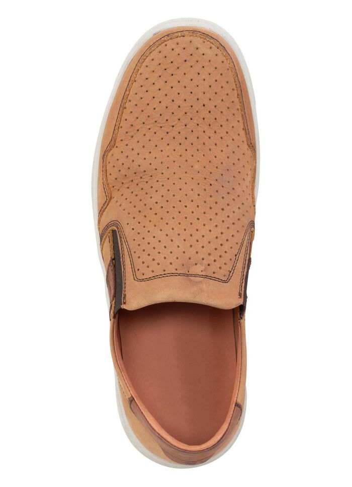 GINO GALANTE pantoffels van luchtig geperforeerd rundnubuckleer COGNAC