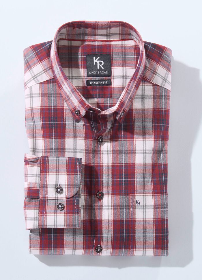 Overhemd van "King's Road" met button-down kraag in 3 kleuren 