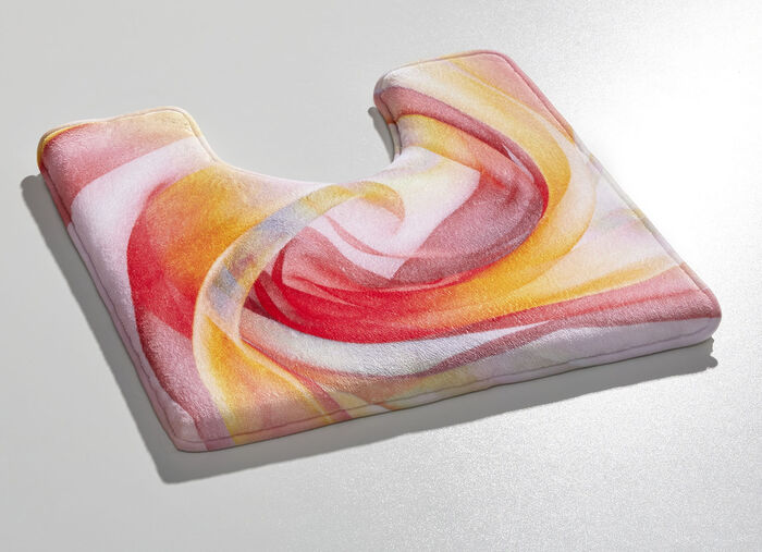 Fantastisch zachte, bedrukte badmatten ROOD-GEEL