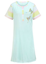 Set van twee nachthemden, met korte mouwen en knoopsluiting ROZE/MINT