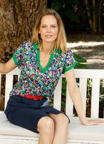 Poloshirt met verlaagde mouwen 