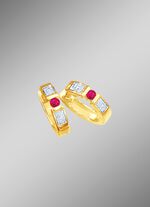 Creoolse klapoorbellen met robijnen en diamanten 