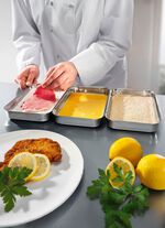 Paneerset, 3-delig. gemaakt van roestvrij staal 