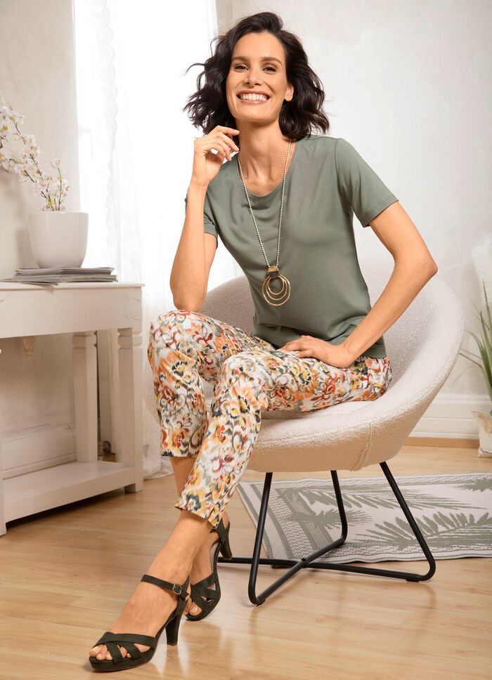 Broek met felgekleurde print 