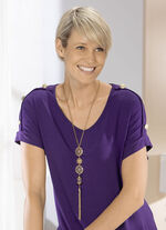 Y-ketting met decoratieve schijven en kwastje 