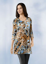 Lang shirt met all-over print 