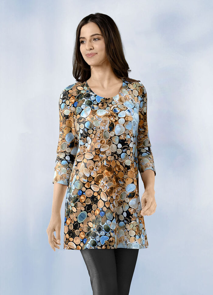 Lang shirt met all-over print 