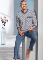 V-hals pyjama met open manchetten 