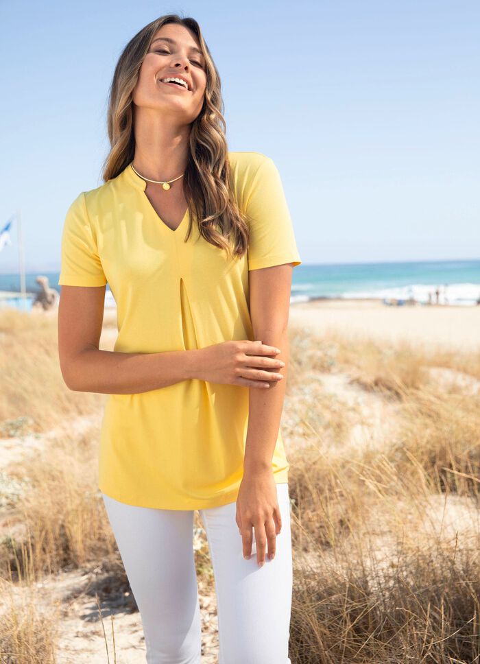 Effen overhemdtuniek GEEL