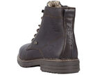 Rieker veterlaars met warme voering van lamsleer en pluche materiaal DONKERBRUIN
