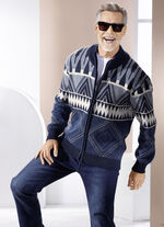 Jas met jacquardmotief MARINE ECRU BLAUW