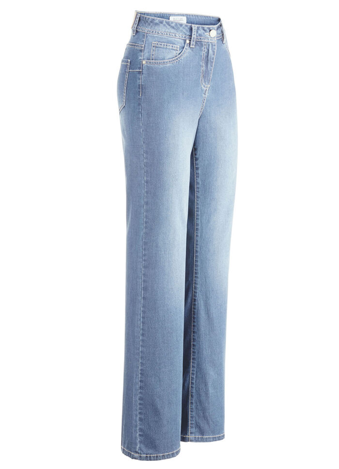 Modieuze jeans in 5-pocketmodel HELLBLAU