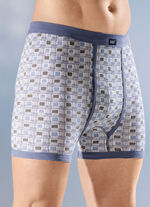 Set van vier onderbroeken van fijne ribstof met ruitmotief 