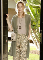 Gebreid vest in lange vorm 