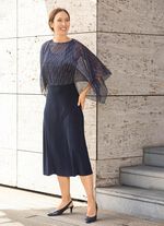 Jurk, 2 stuks. met afneembare ponchohoes 