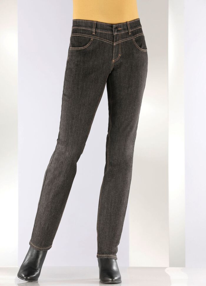 Magic-jeans met figuurvormende jeanszadel 