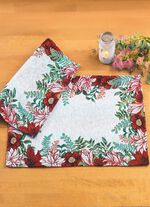 Placemat met bloemenmotief, 2-delige set 
