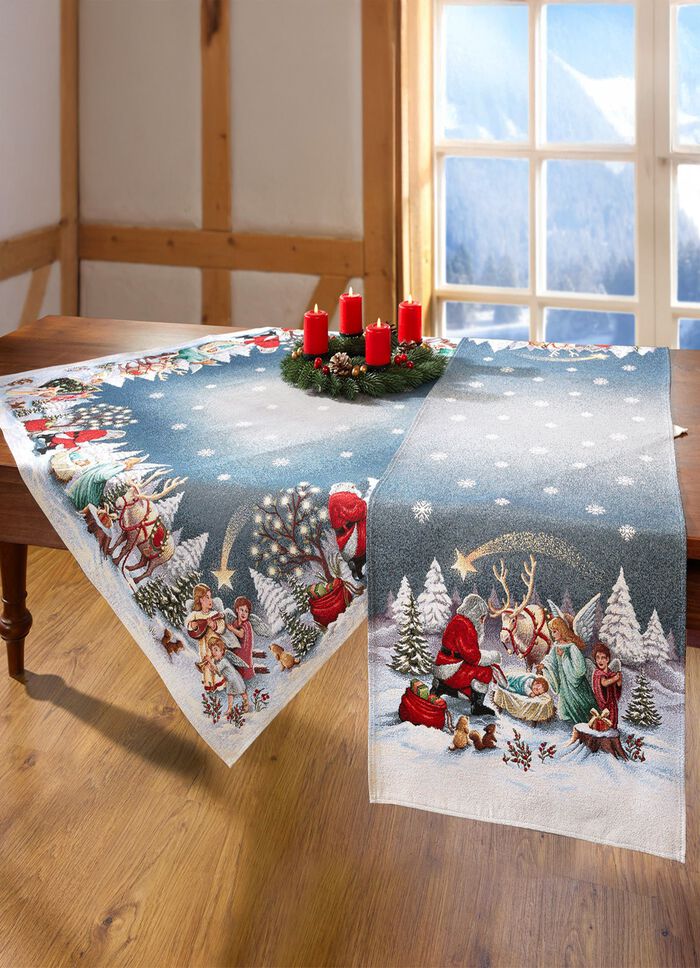 Tafel- en kamerdecoratie gemaakt van tapijt 