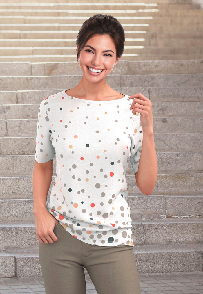 Shirt met stippenmotief 