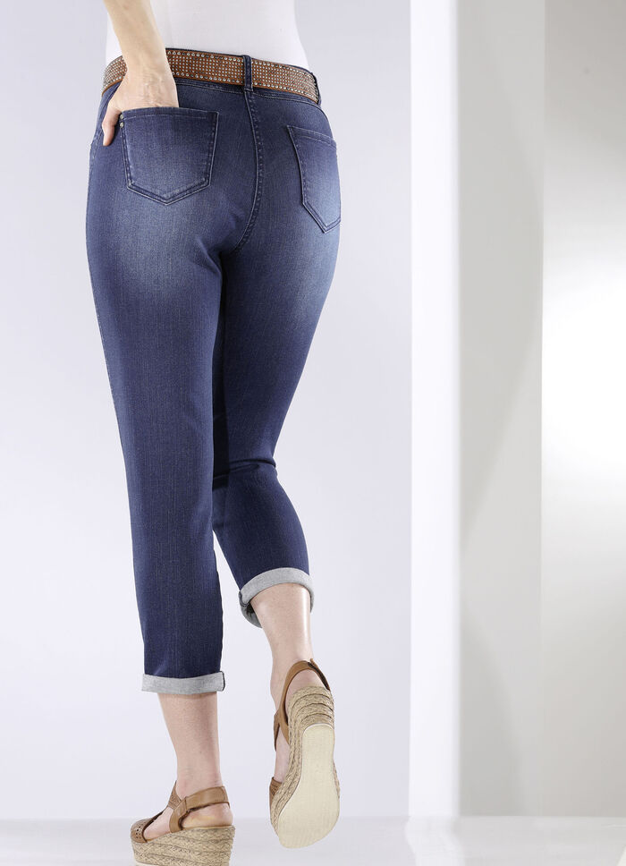 Jeans met push-up effect DONKERBLAUW