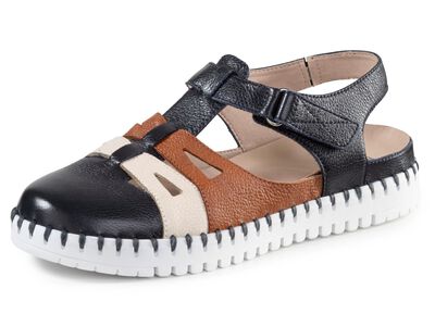 ELENA EDEN sandaal van generfd nappaleer 