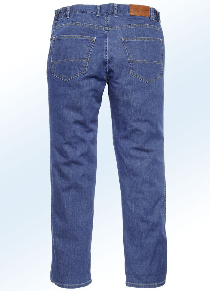 "Francesco Botti"-jeans met elastische inzetstukken in de tailleband in 3 kleuren JEANSBLAUW