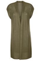 Gebreid vest in lange vorm 