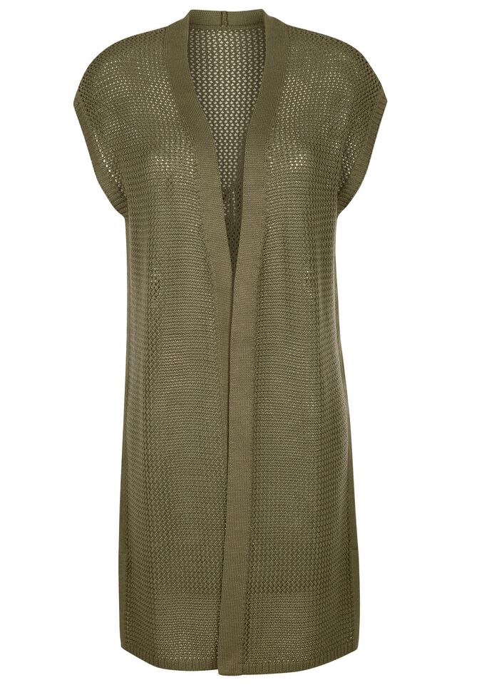 Gebreid vest in lange vorm 