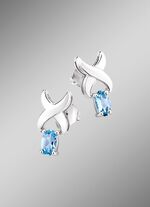 Chique oorbellen met blauwe topaas 