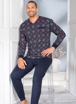 Pyjama met V-hals en manchetten 