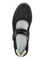 ELENA EDEN pantoffels gemaakt van nappaleer en stretchmateriaal ZWART-GOUD