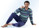 Set van twee pyjama's met V-hals en manchetten 