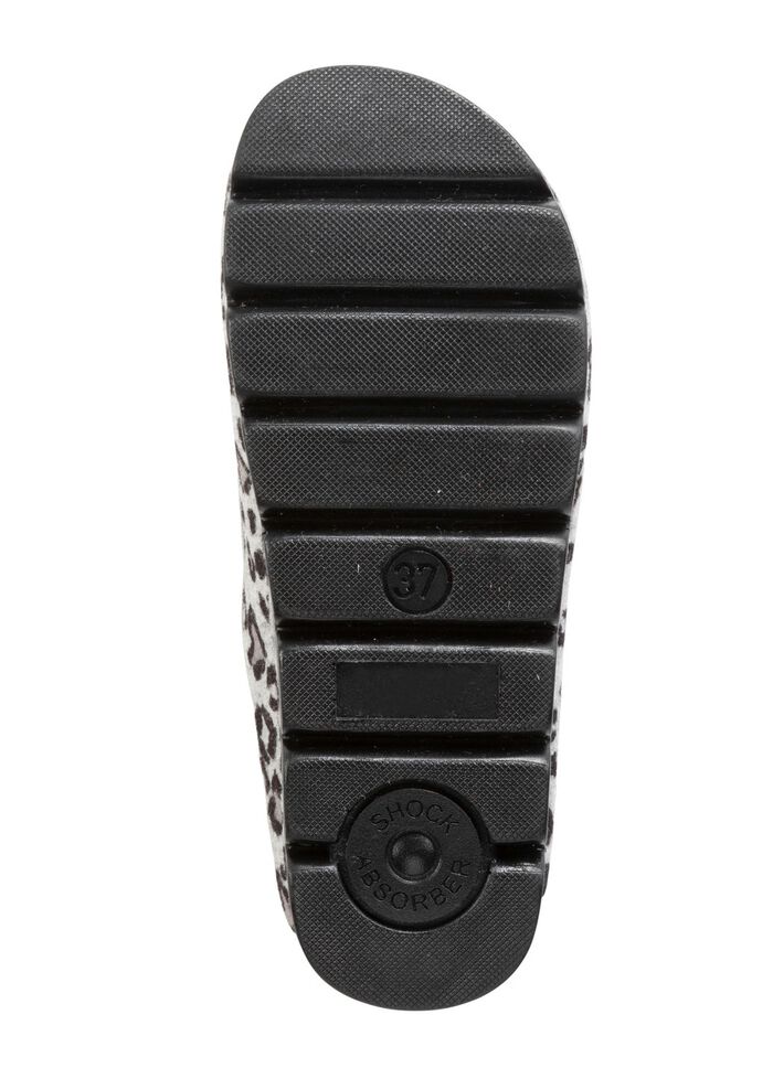 Laurina pantoffels van bedrukt vilt GRIJS-ZWART