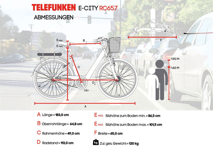 Stads e-bike RC667 van TELEFUNKEN 