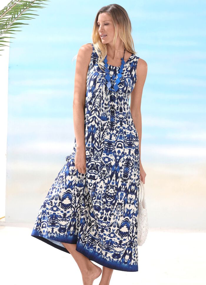 Laurina jurk met inkjetprint, mouwloos 