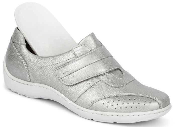 Waldläufer pantoffels met praktische klittenbandsluiting MATZILVER