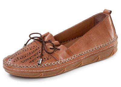 ELENA EDEN, zomerse damespantoffels, breedte G, gemaakt van leer 