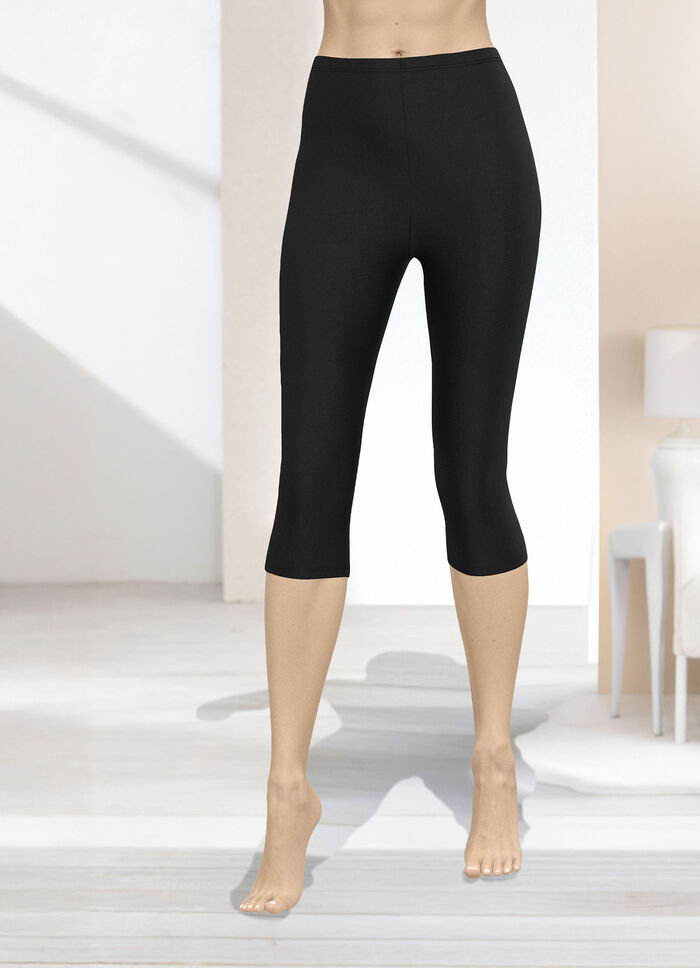 Capri-leggings in pull-on-stijl ZWART