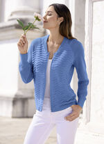 Cardigan met cloquéstructuur AZURBLAU